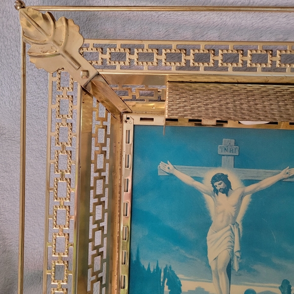 Lighted Jesus Cross Angels Heaven 3D Lenticular Hologram Metal Picture Frame - Picture 7 of 9